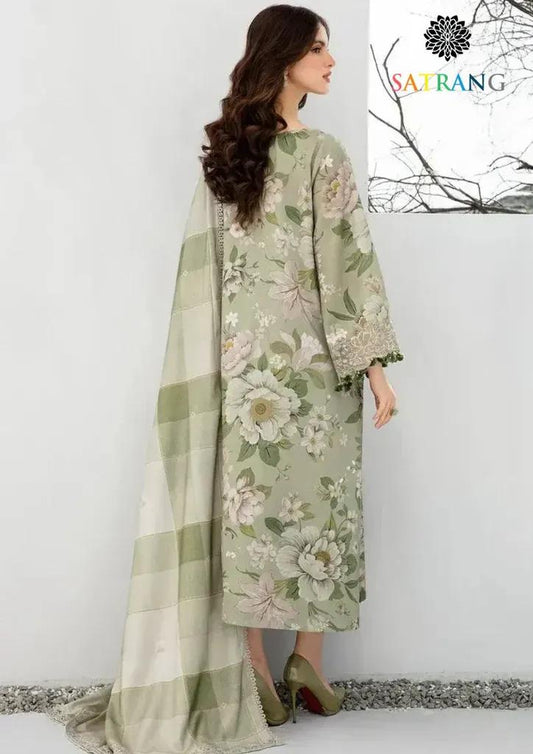 Pakistani Floral Printed Anarkali Suit Green